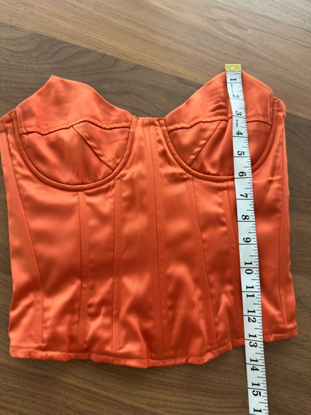 PrettyLittleThing Satin Corset Bustier Top – Orange – EUC - Picture 6 of 8